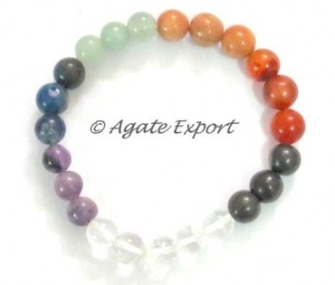 Seven Chakra Round Beads Bracelets
