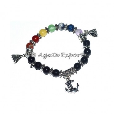 Healing Chakra stone Bracelets with charms