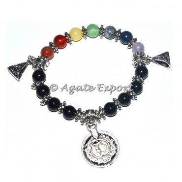 Chakra Stone Healing Bracelets with Charms