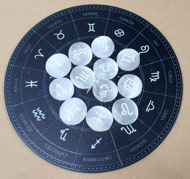 Zodiac Engraved Selenite Grid