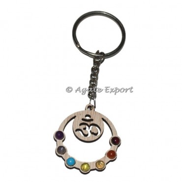Om Chakra Wooden Keyring
