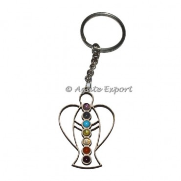Angel Chakra Wooden Keyring