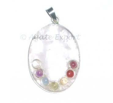 Crystal Quartz Chakra Metal Pendants