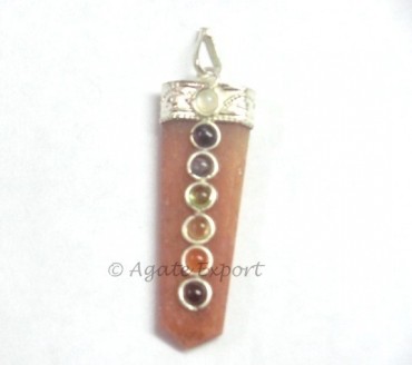 Peach Aventurine Chakra Pendants
