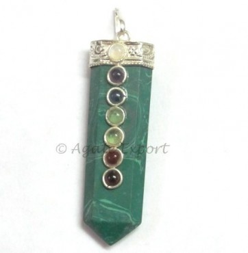 Malachite Synthaitic Chakra Pendants.