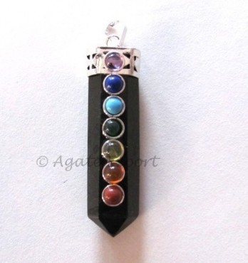 Black Tourmaline Chakra Pendants