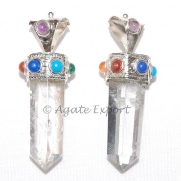 Crystal Quartz Chakra Pendants