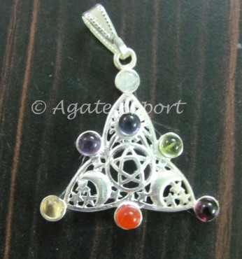 Triple Moon Chakra Pendants
