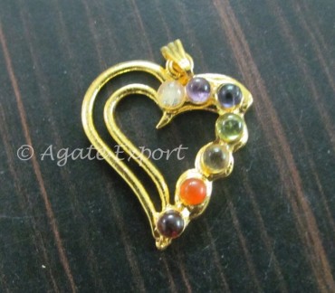 Chakra Heart Pendant - Golden Plated