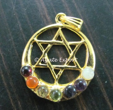 Chakra Star of David - Merkaba Pendant 