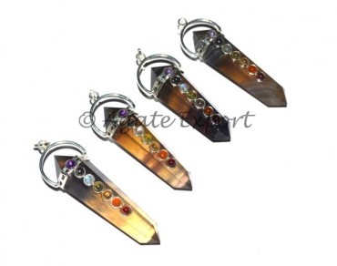 Multi Fluorite Terminated Chakra Pendant