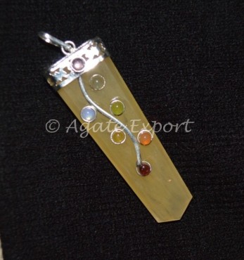 Golden Quartz Flower Chakra Pendants