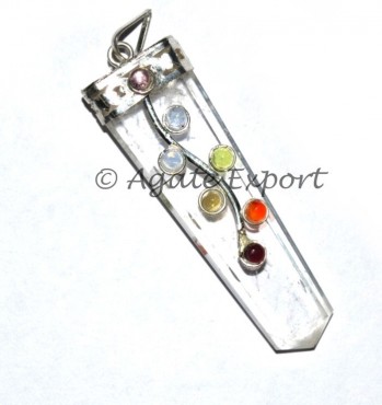 Crystal Quartz Flower Chakra Pendant