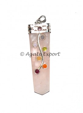 Rose Quartz Flower Chakra Pendants