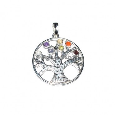 Flower of Life Chakra Tree Pendants