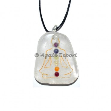 Crystal Quartz Chakra Budhdha Pendants