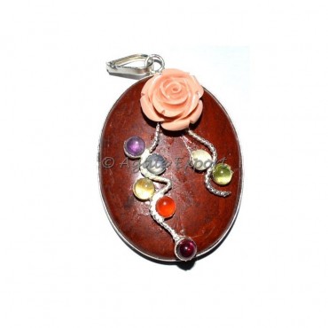 Red Jasper Oval Chakra Pendant