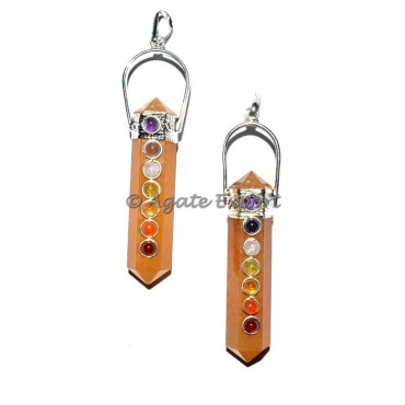 Golden Quartz Double Point Chakra Pendants
