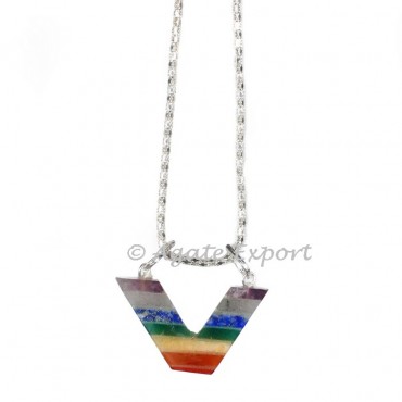 Chakra Bonded V Shape Necklace