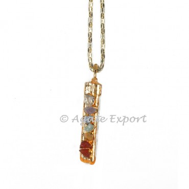 Selenite Gold Electro Chakra Necklace