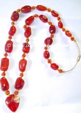 Carnelian 4 Side Beads Necklaces