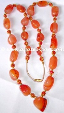Carnelain 4 Side Beads Necklaces