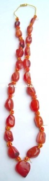 Carnelain 4 Side Beads Necklaces