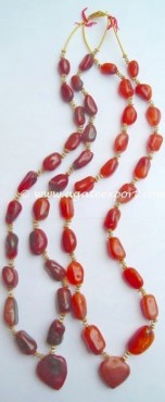 Carnelain 4 Side Beads Necklaces