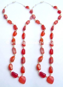 Carnelain 4 Side Beads Necklaces