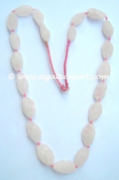 Rose Quartz Hand Made 3 Side Bagger Necklace.