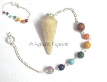 Moonstone Chakra Faceted Pendulums.