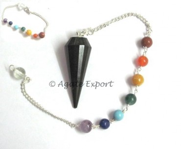 Black Tourmaline Chakra Faceted Pendulums.