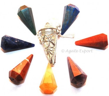 Triquetra Chakra Cage Pendulum With 6 Faceted Ston