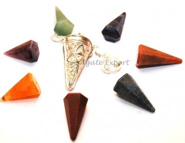 Chakra Cage Om Pendulums 6 Faceted Cones