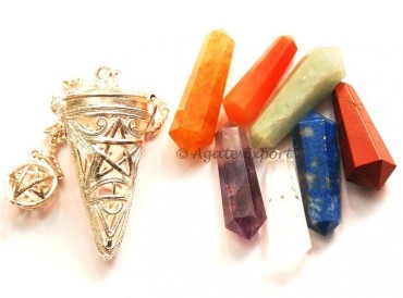 Chakra Cage Pentagram Pendulums Terminated Points