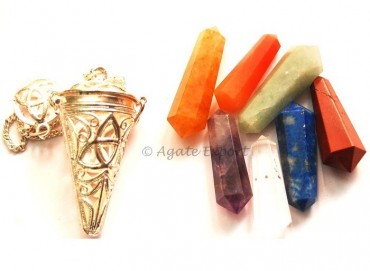 Triquetra Chakra Cage Pendulum Terminated Points