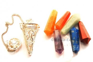 Chakra Charmed Cage Pendulums Terminated Points
