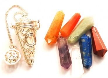Chakra Cage Triple Moon Pendulums Terminated Point