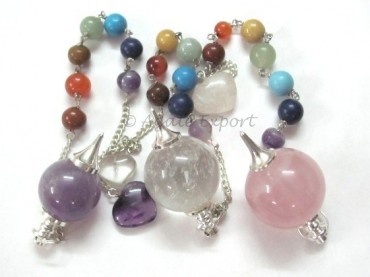 Mix Gemstone Ball Chakra Pendulums
