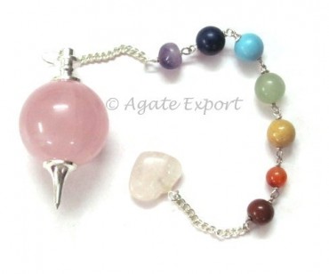Rose Quartz Ball Chakra Pendulums