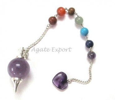 Amethyst Ball Chakra Pendulums