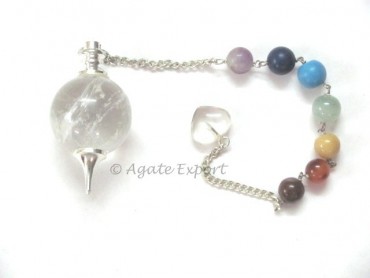 Crystal Quartz Ball Chakra Pendulums
