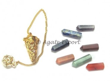 Pentagrams Golden Cage Chakra Pendulums