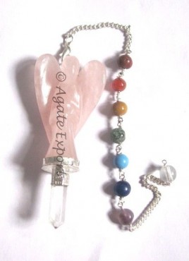Rose Quartz Angel Chakra Pendulum