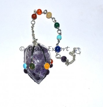 Amethyst Rough Chakra Pendulums