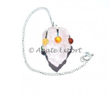 Crystal Quartz Raw Seven Chakra Pendulum