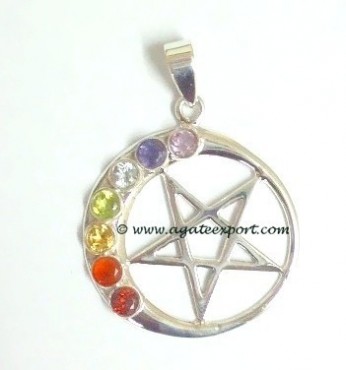 Star Faceted Cabs Chakra Pendant.