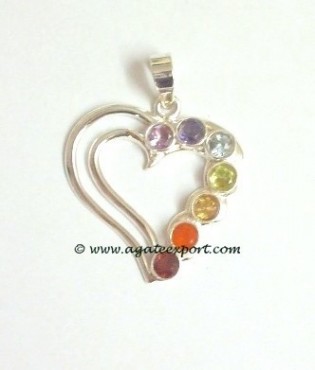Heart Faceted Chakra Pendants.