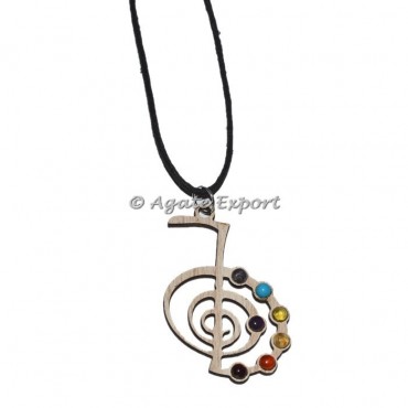 Choko Reiki 7 Chakra Wood Pendant