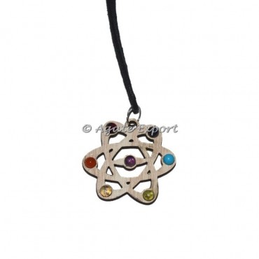 Gallaxy 7 Chakra Wooden Pendant